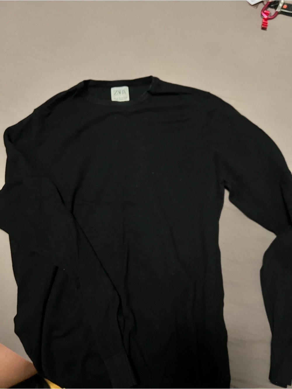 Zara Men's Black Crewneck Sweater - Minimalist Knit
